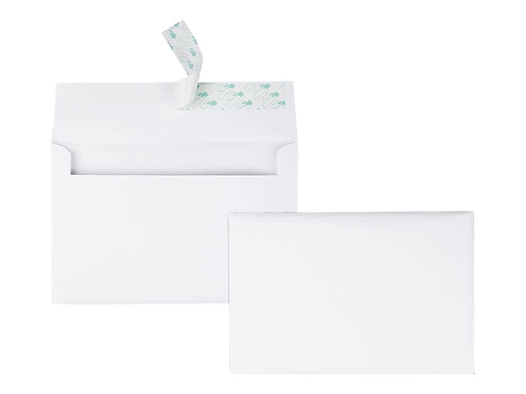 Quality Park Envelopes, A9 Half-Fold Invitation Envelopes, 5.75" x 8.75", White 24 lb Stock, Redi-Strip Self-Seal Closure, Printer Compatible, Ideal for Greeting Cards, Photos, Invitations, 100-Count