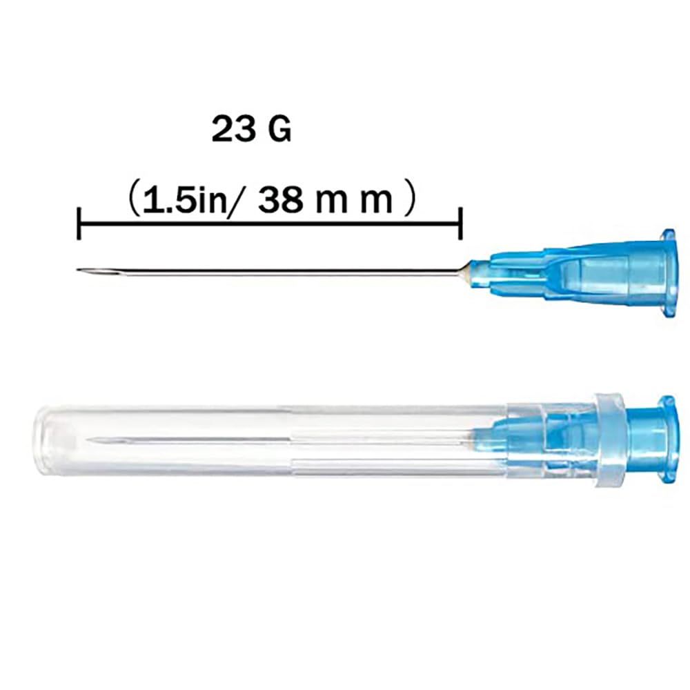 100 Pack 23Ga 1.5 Inch Syringe Luer Lock Needles Individually Wrapped, NOT FOR HUMENS USE!