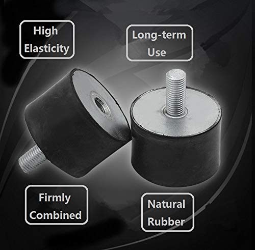 Pack of 4 Rubber Mounts Shock Absorbers Anti-Vibration Bushings for Automotive Engine Suspension and Marine Boat Applications M10 40x30mm
