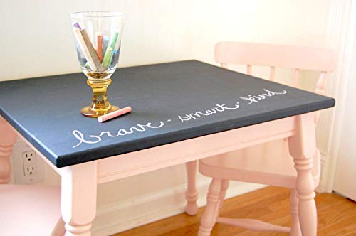 Chalkboard Blackboard Paint - Black 8.5oz (250 ml) - Brush on Wood, Metal, Glass, Wall, Plaster Boards Sign, Frame or Any Surface. Use with Chalk Pen Wet Erase, Safe and Non-Toxic. Matte Finish - Up to 32sf