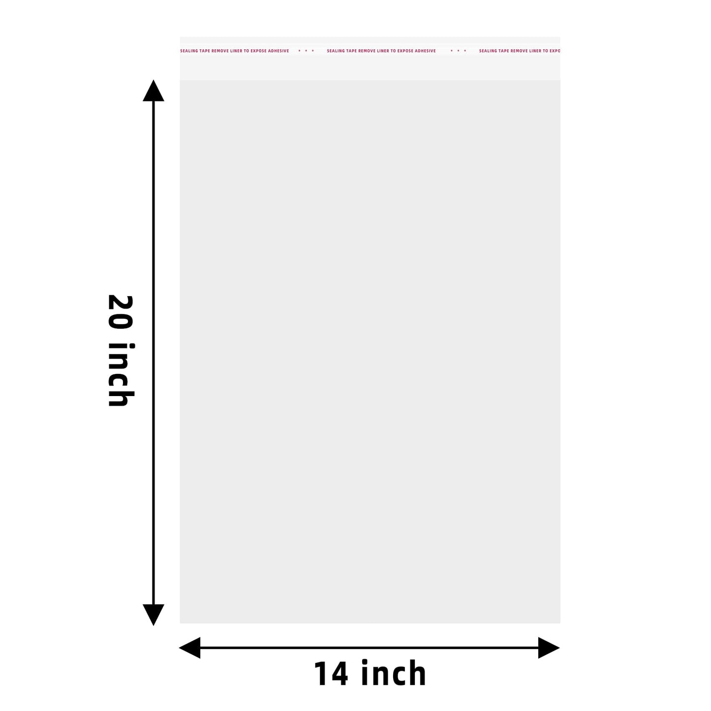 Clear Resealable Cellophane Plastic Bags Self Adhesive for Packaging Shirts, Clothing and Products,100 Pcs 14x20 Inches Self Sealing Cellophane Bags