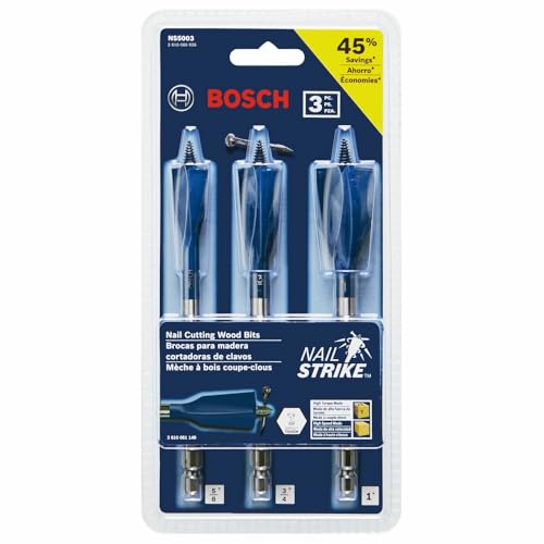 Bosch NS5003 3 pc. Nail Strike Wood-Boring Spade Bit Set, 3 Piece Set