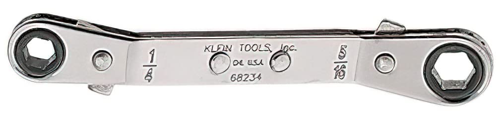 Klein Tools 68234 Ratcheting Offset Box Wrench, 1/4 by 5/16-Inch, Fully Reversible