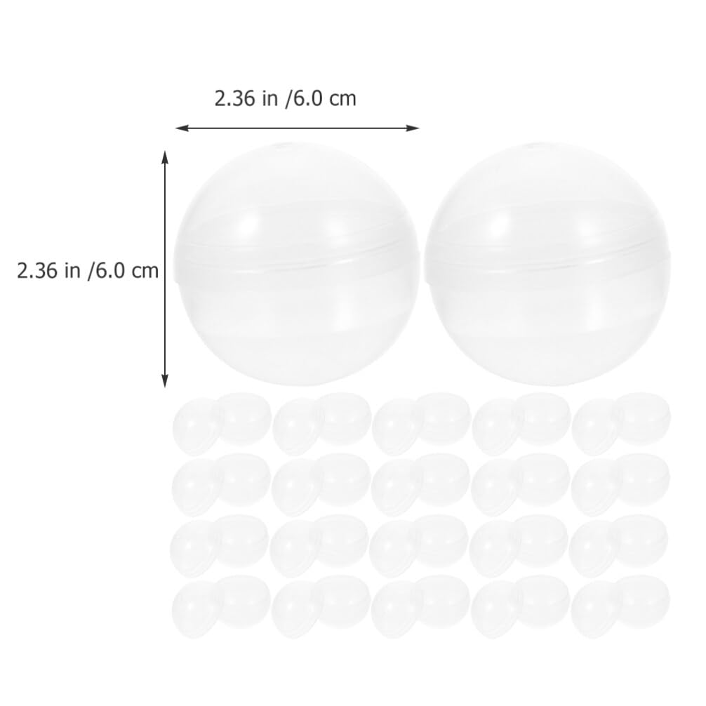 Alipis 50Pcs Balls, Fillable Bingo Balls Clear Plastic Raffle Packing Round Empty Capsule (60mm)