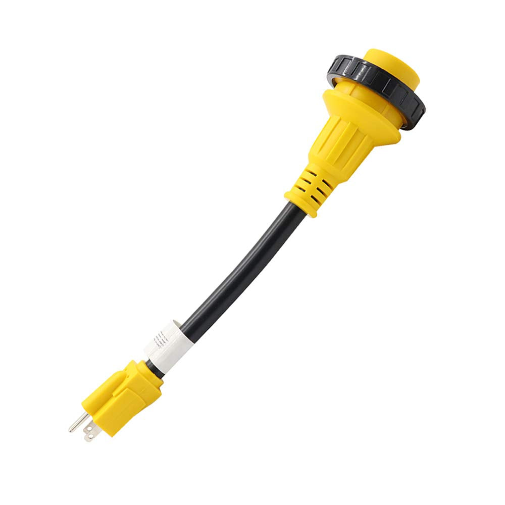 Anxingo Heavy Duty RV Adapter Power Cord Plug, 15 Amp Male to 30 Amp Female with Twist Lock, RV Adapter Power Conversion Cable 125V