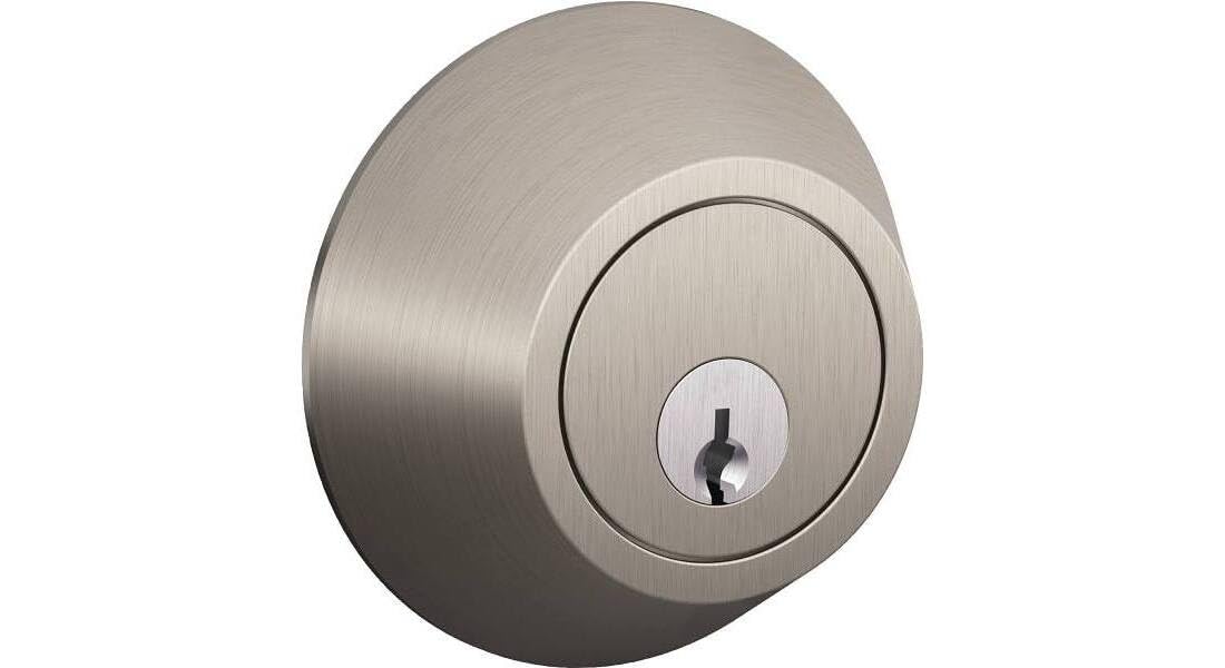 J-Series by SCHLAGE Single-Cylinder Deadbolt, Satin Nickel JD60619