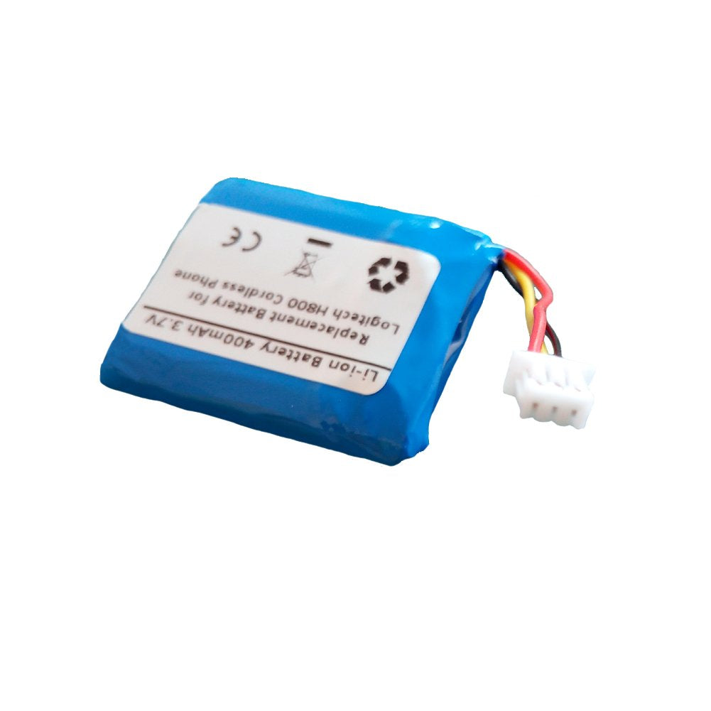 400mAh 3.7V Replacement Battery for Logitec h H800 H820e Wireless Headsets, 533-000095