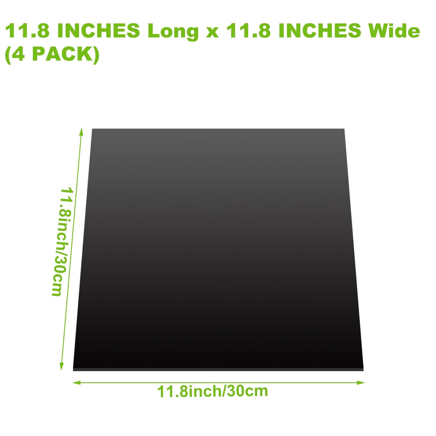RHBLME 4 Pack Rubber Sheet, 11.8" x 11.8" x 1/16" Neoprene Rubber Sheet Adhesive Rubber Sheet, Rubber Gasket Material for Plumbing Flooring Gaskets DIY Material Leveling Sealing Bumpers