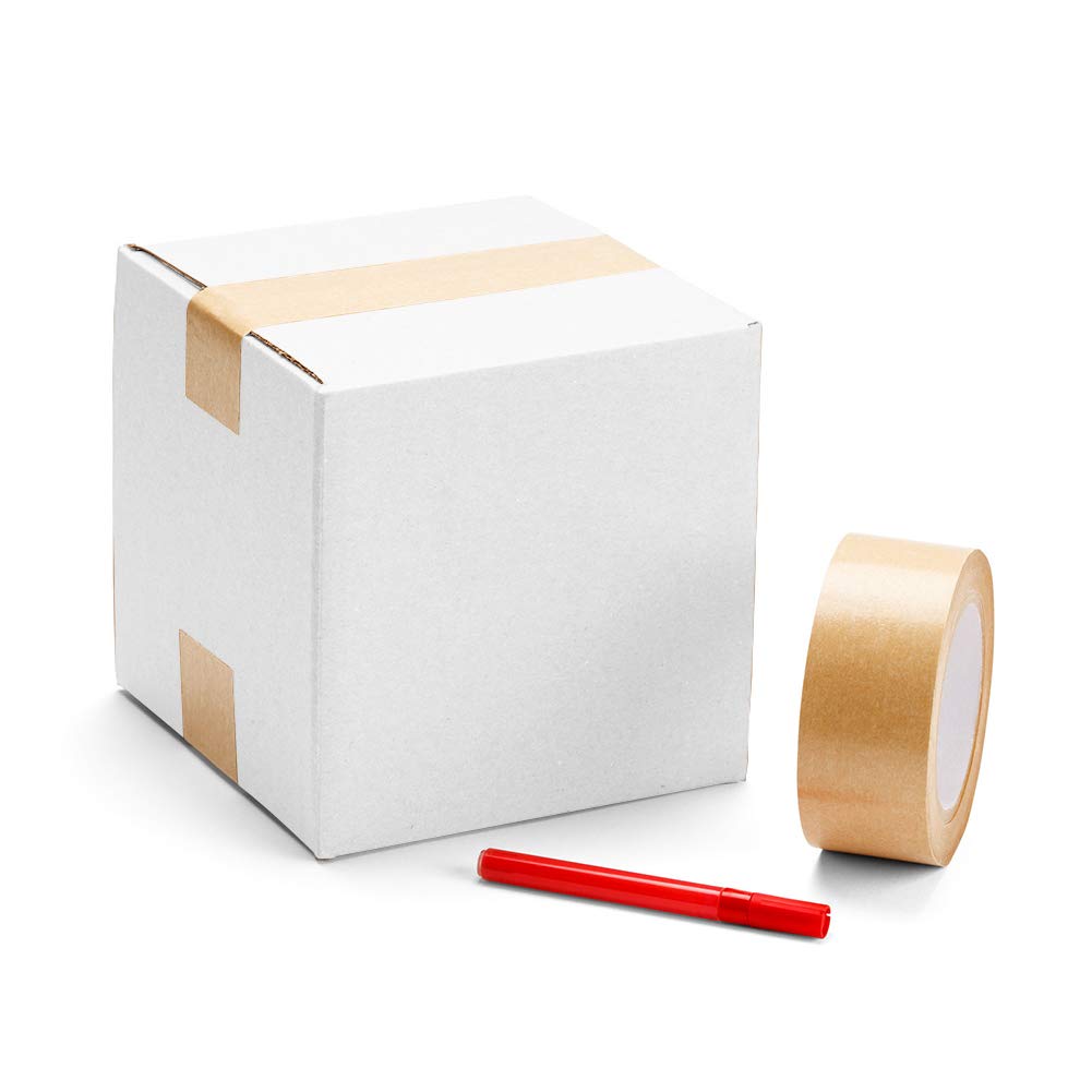 Shipping Boxes 4x4x4 White Cardboard Box Kraft Corrugated Small Mailing Boxes, 25 Pack