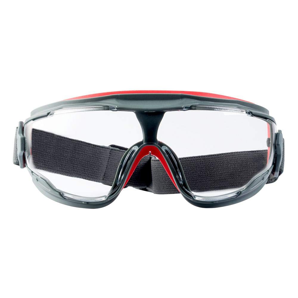 3M Anti-Fog Safety Goggle 47212H1-VDC, Grey & Red Frame, Clear Lens, with Scotchgard Anti-fog Coating