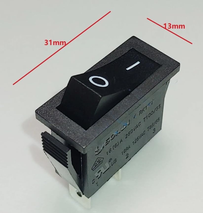 Soken RK1-11 Rocker Switch 16A 125/250VAC T100/55 2 Pin 2 Position (1PC)