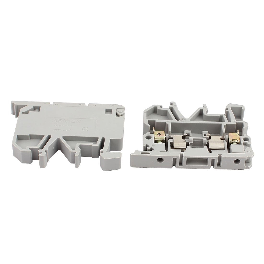 uxcell uxcell10Pcs ASK1EN DIN Rail Mount Fuse Holder Terminal Block 500V 4mm2 Cable Gray