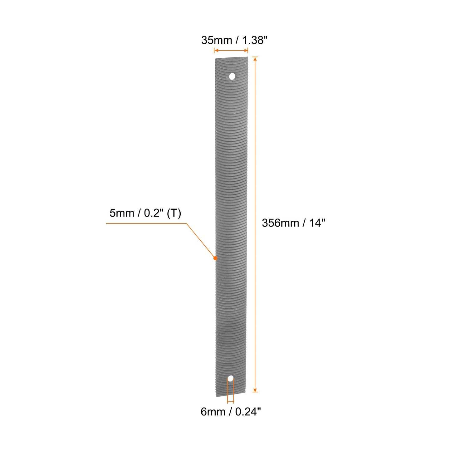 HARFINGTON Flexible Body File 14 Inch High Carbon Steel Medium Teeth Cut Flat Metal Files Polisher Tool for Car Grinding
