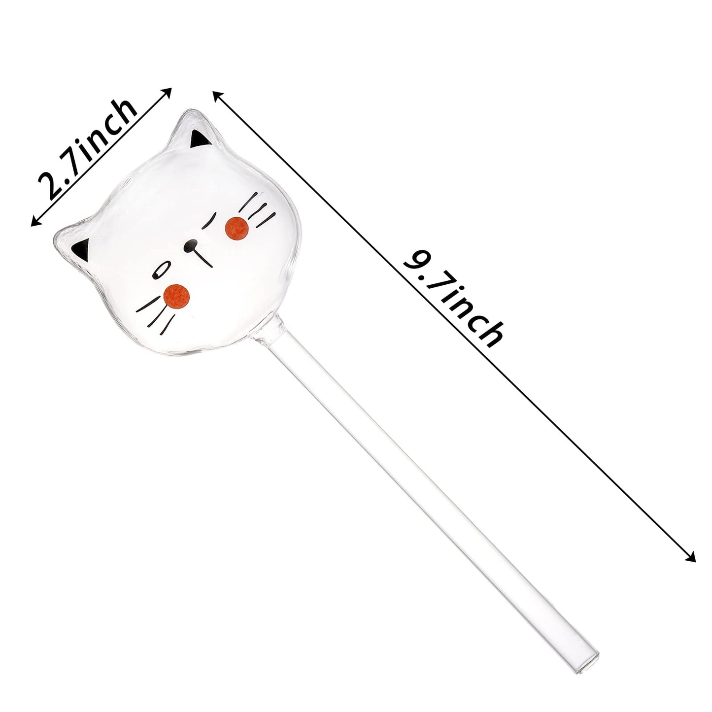 SOUJOY 6 Pieces Plant Watering Globes, Glass Self Watering Bulb, Hand Blown Cat Shape Automatic Water Spike Device for Indoor and Outdoor Plants