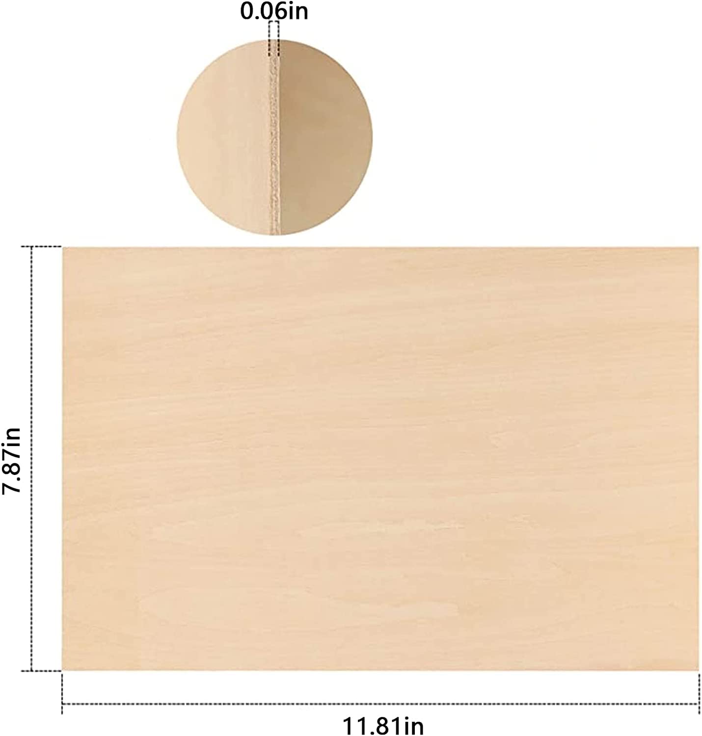 20 Pieces Basswood Sheets Thin Unfinished Plywood Wood Sheets for Craft DIY Project 1/16 ×8×12 Inch