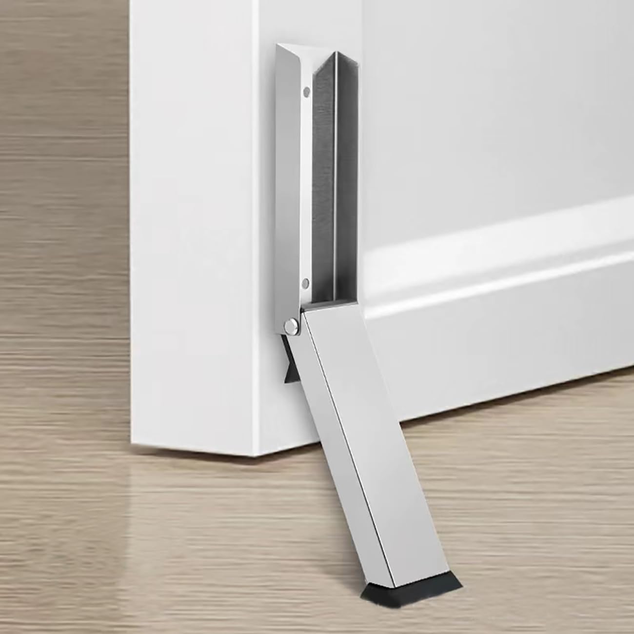 Door Stop, 2 Pack No Drilling Door Stoppers to Keep Door Open, Easy Pedal Kick Down Door Holder, Bottom of Door (White)