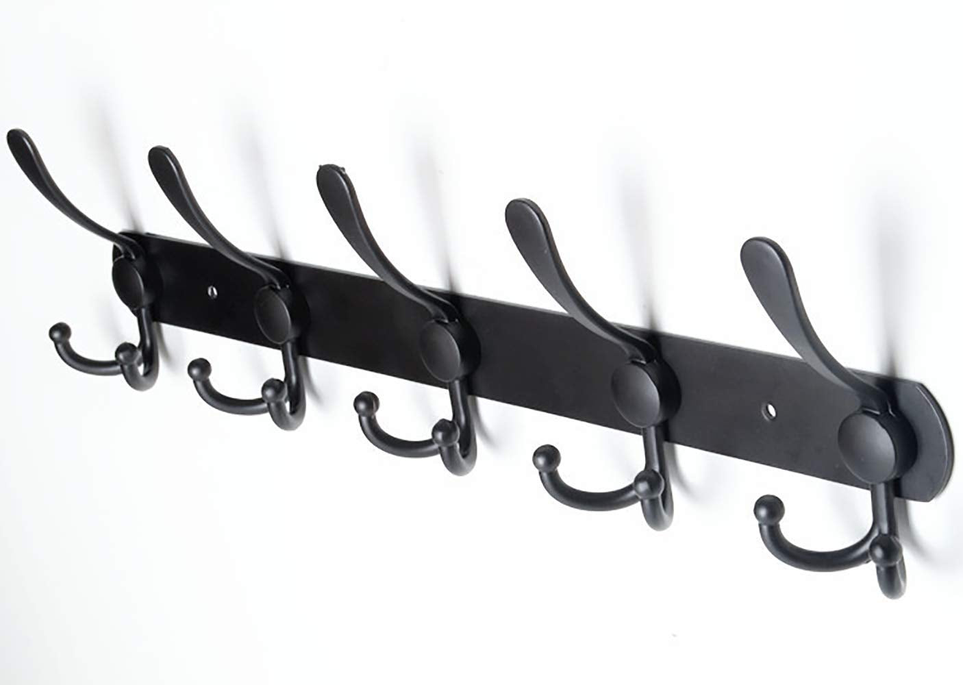 Wall Mounted Coat Hat Rack,Wall-Mounted Hooks (Black 2pcs)