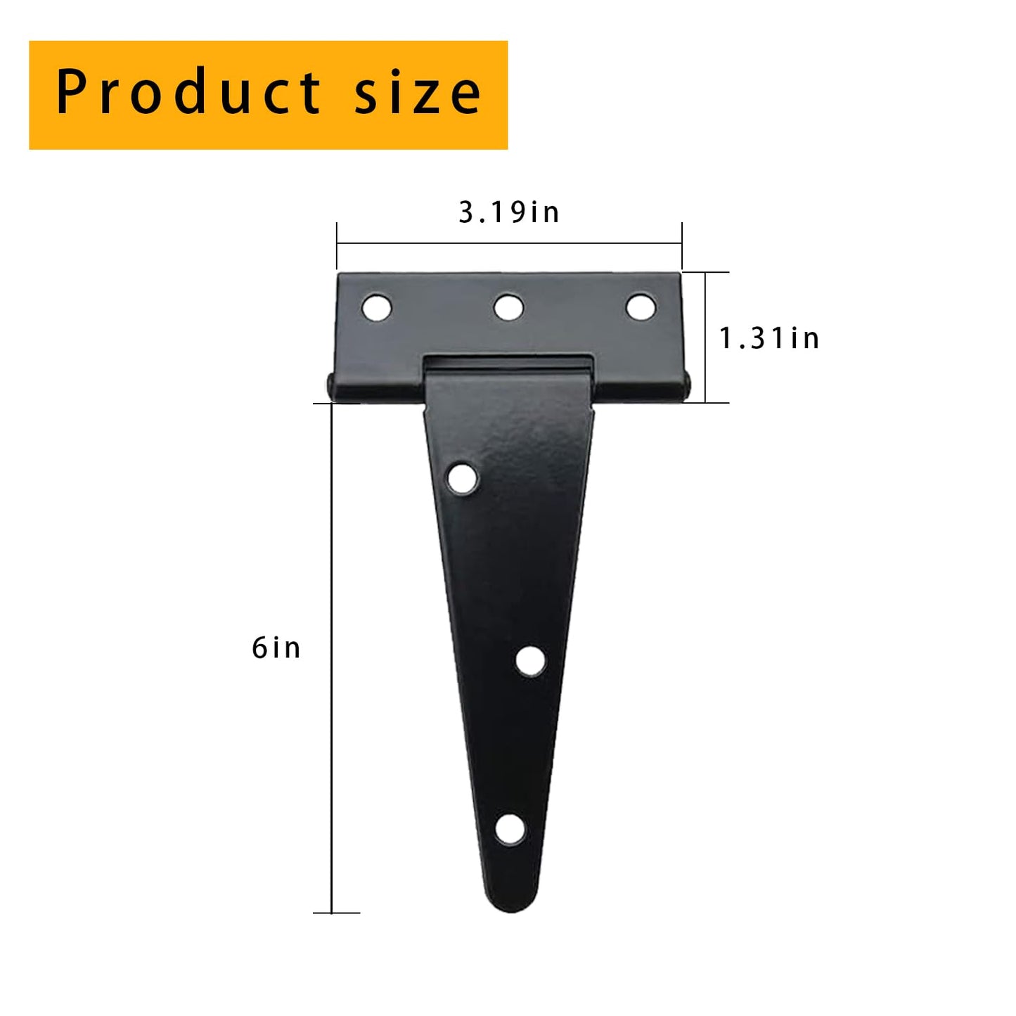 12PCS T-Strap Hinges Gate Door Hinges 6 Inch Strap Heavy Duty Shed Door Hinges Rustproof Steel Gate Hinges with Screws for Barn Doors, Sheds, Wooden Fences, Cabinets & Outdoor Use