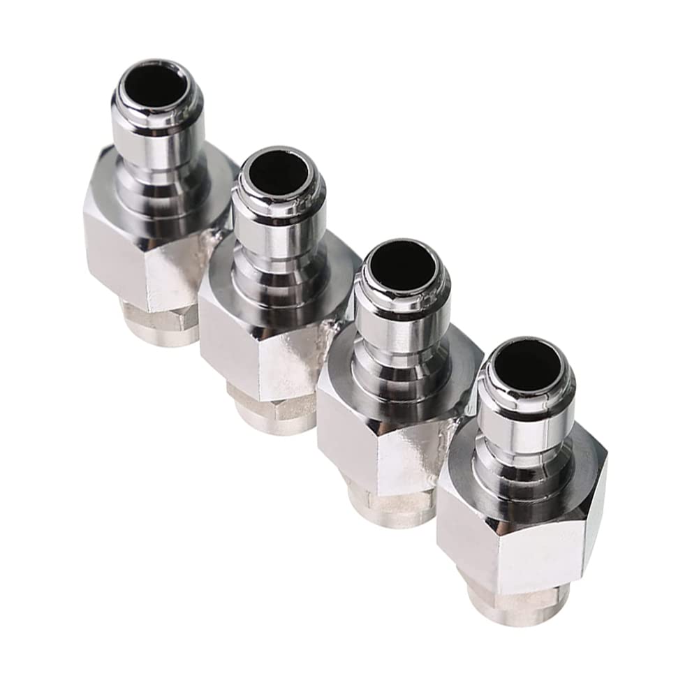 Saipor Pressure Washer Nozzles with 4-Tip Soft Wash Nozzle Tips Standard 1/4 Inch Quick Connect Stainless Steel 4 Way Tip Holder for Pressure Washing (00100/00030/25100/25030)
