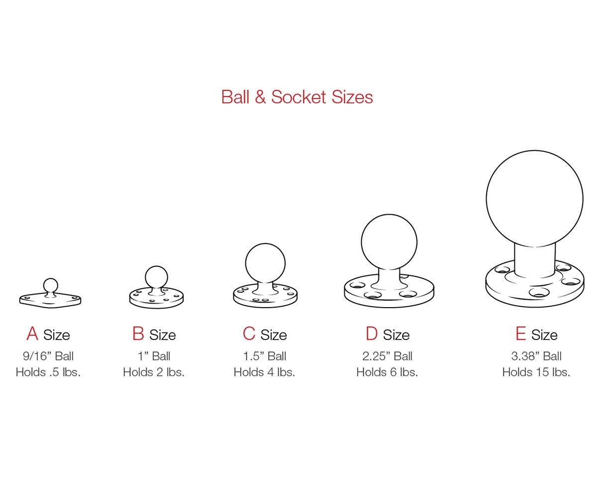 Ram Mount 2.43 x 1.31-Inch Diamond Ball Base with 1-Inch Ball (Black)
