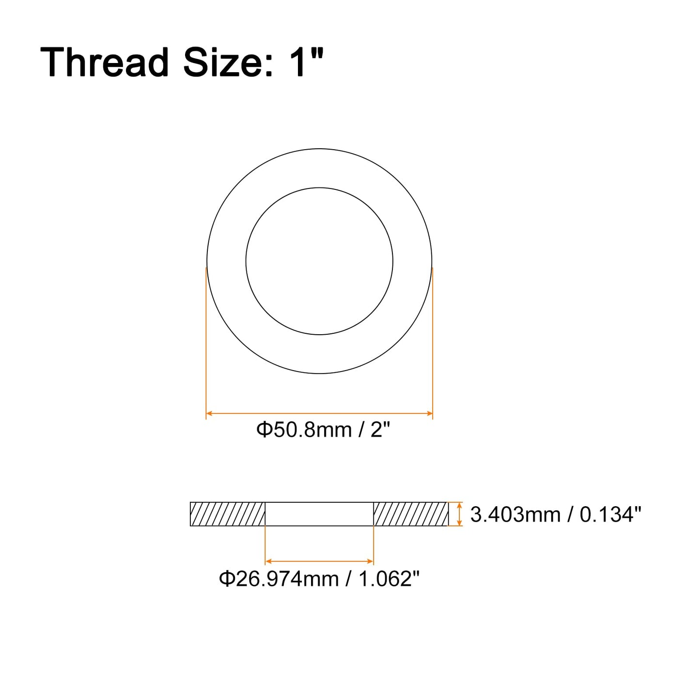 uxcell 10Pcs 1 inch Flat Washer, 304 Stainless Steel 1.062" ID x 2" OD x 0.134" Thick for Bolt Screw, Factories Repair, Kitchens, Shops, and Outdoor Construction, Silver