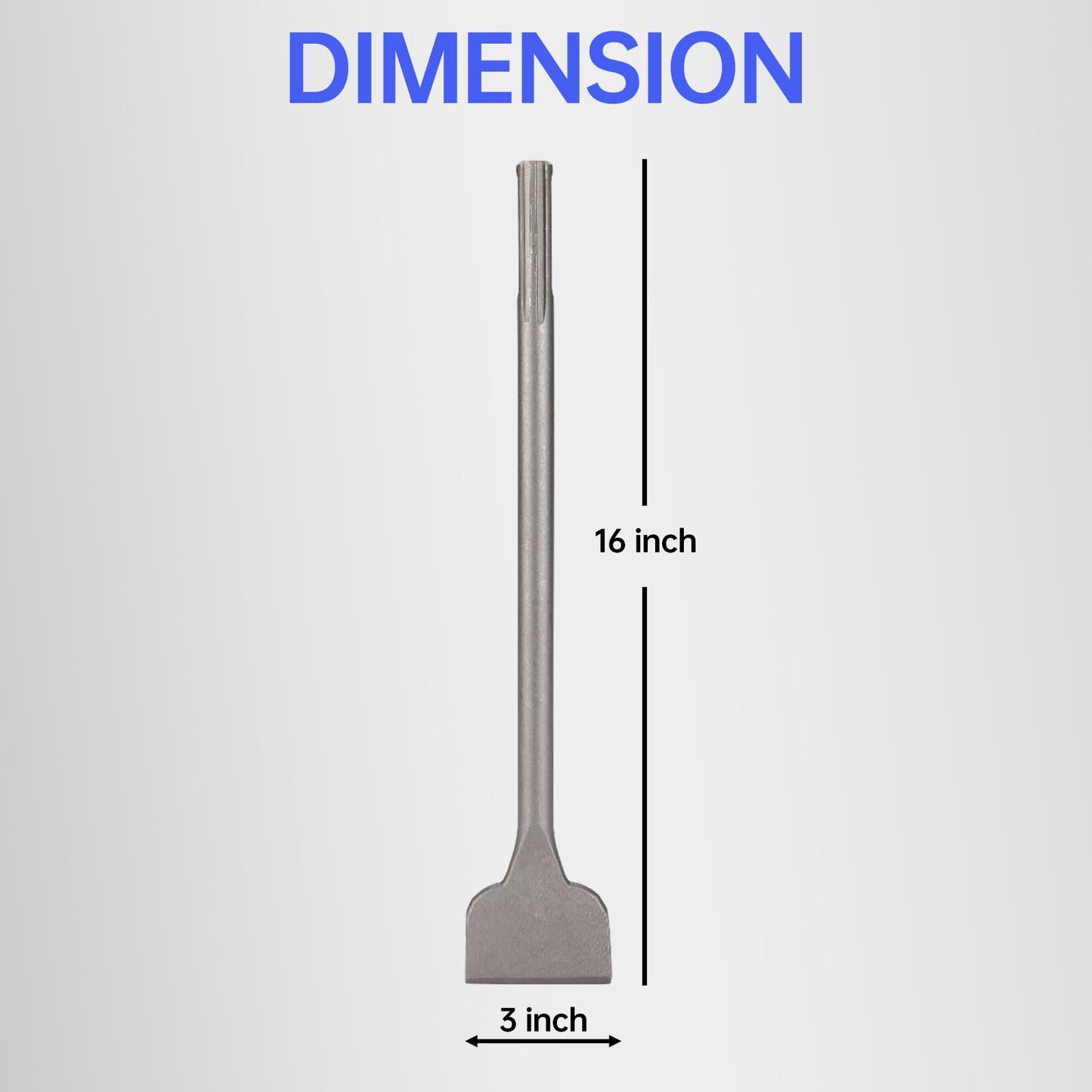 Tile Chisel 16 In with SDS Max Shanks(3" x 16"),Tile Remove Scaling Chisels,Compatible with SDS MAX Rotary Hammer Drill