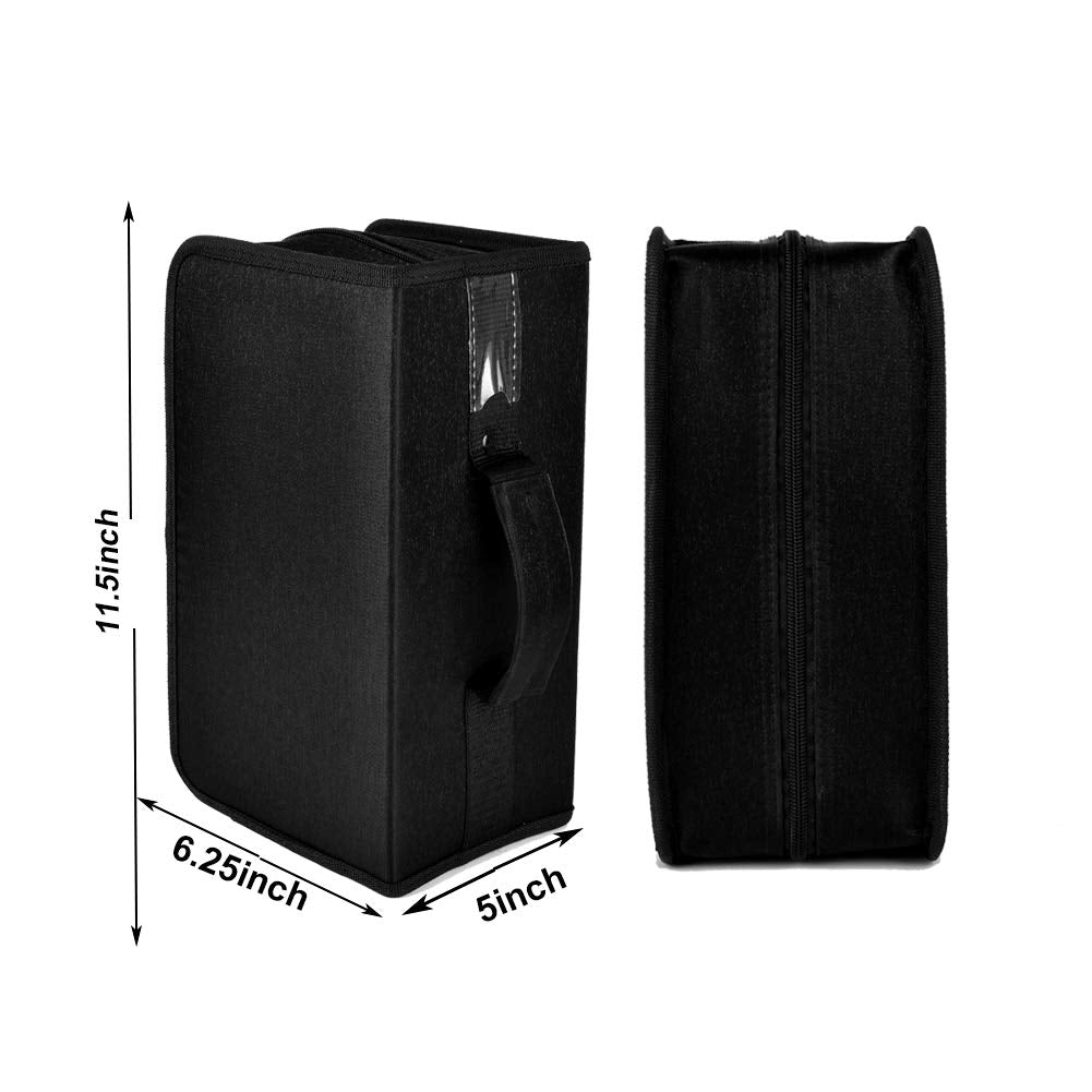 alavisxf xx CD Case, 160 Capacity Nylon DVD Case Protective CD Case Holder Portable Disc Storage Organizer Bag for Car Home (Black, 160 Capacity)