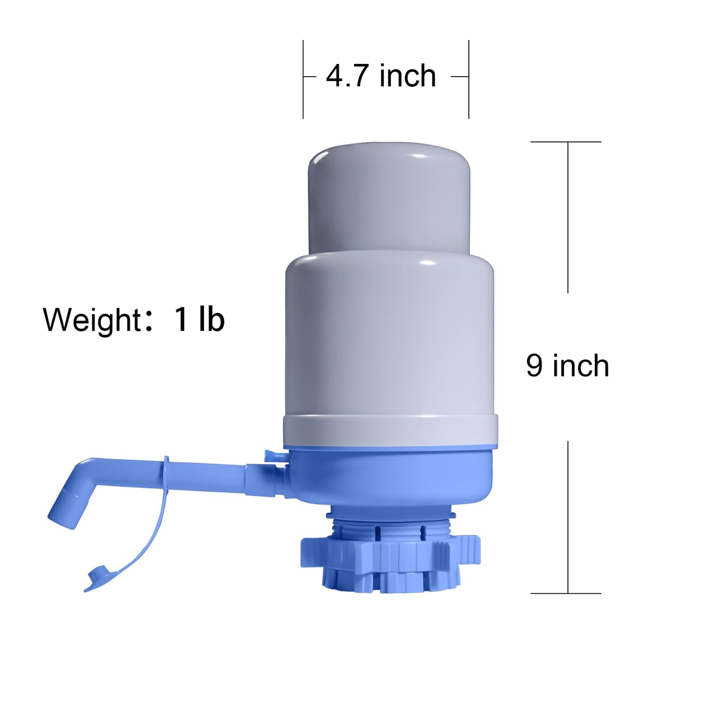 5 Gallon Water Dispenser Sold by Dyreps - Manual Water Dispenser for 5 Gallon Bottle with Pressure Relief Valve for No Drips, Easy Hand Press Water Pump Dispenser Fit for 2-6 Gallon Bottle (Blue)