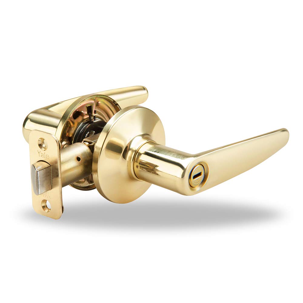 Yale Edge Alpharetta Lever in Polished Brass - Privacy