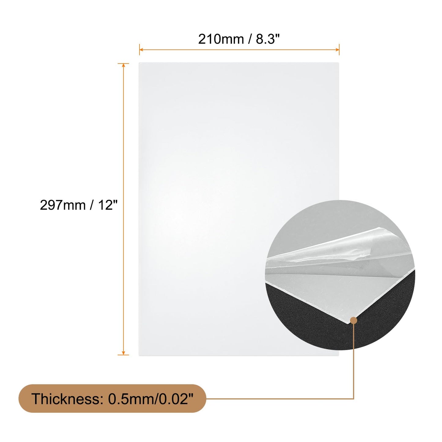HARFINGTON 10pcs Clear Plastic Sheets 12" x 8.3" x 0.02" Transparent Flexible PVC Sheet Panels with Protective Paper for Signs DIY Display Projects Craft Picture Frames Painting