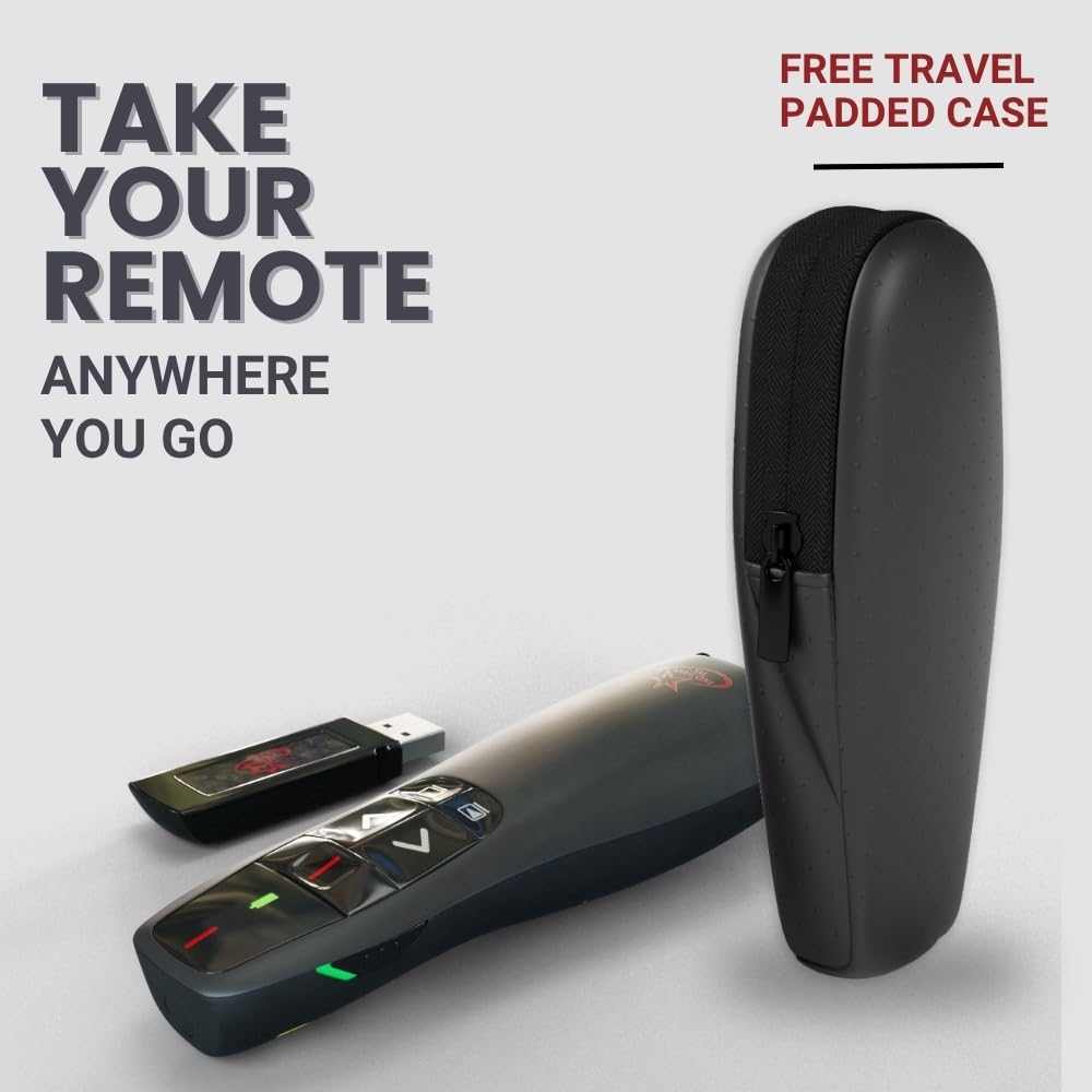Red Star Tec Wireless Powerpoint and Keynote Presentation Remote Clicker PR-819 (Black, 1 Pack)