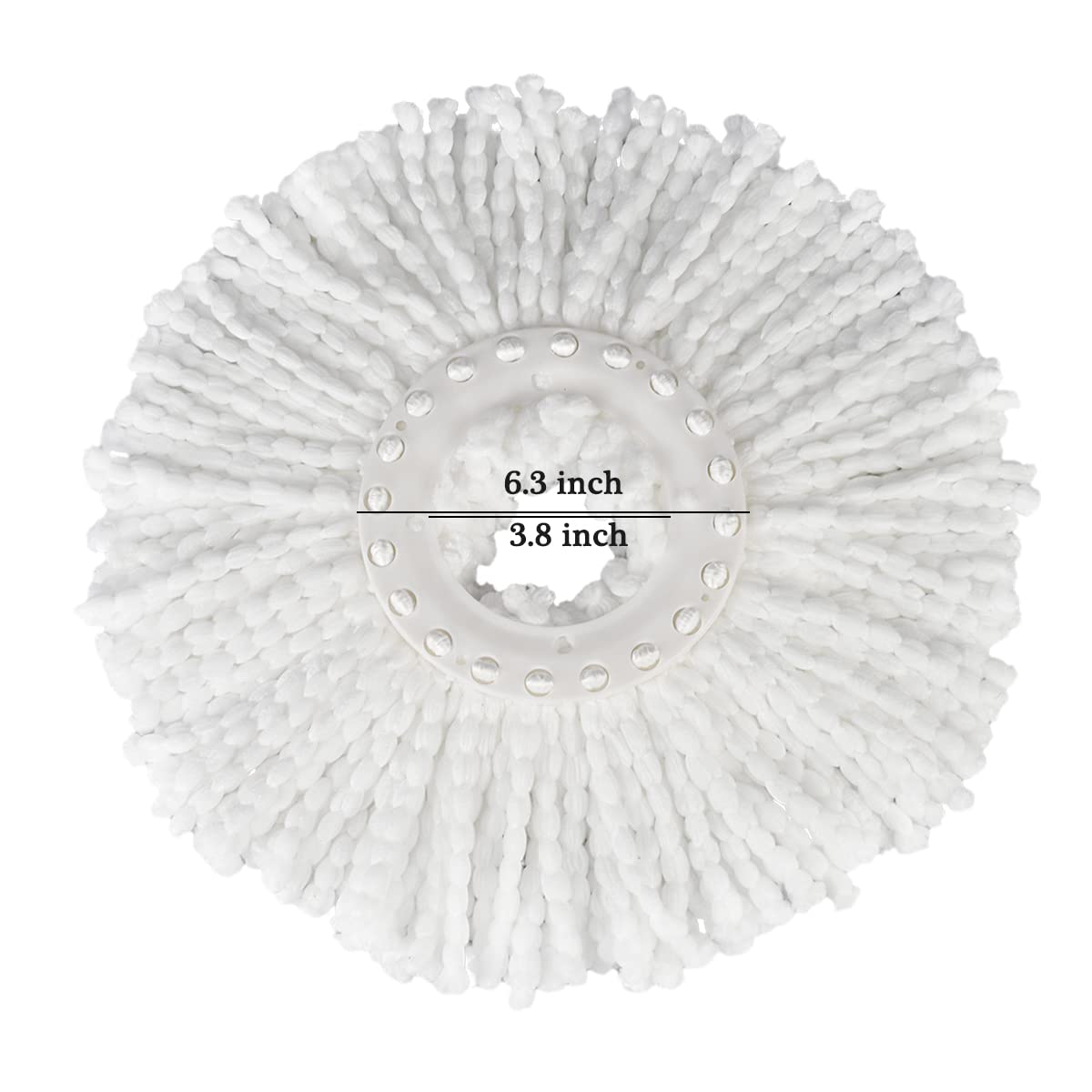 6 Pack Spin Mop Head Refill, Universal Round Mop Head Replacement, Microfiber, Machine Washable
