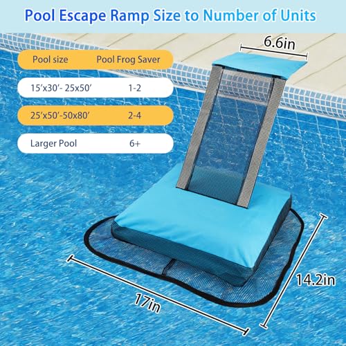 Saugnlbs Pool Animal Escape Ramp,Pool Frog Saver,Animal Saver for Swimming Pool Critter, Rescue for Toads, Flog,Lizards, Ducks, Snakes, Mice,Pack of 2