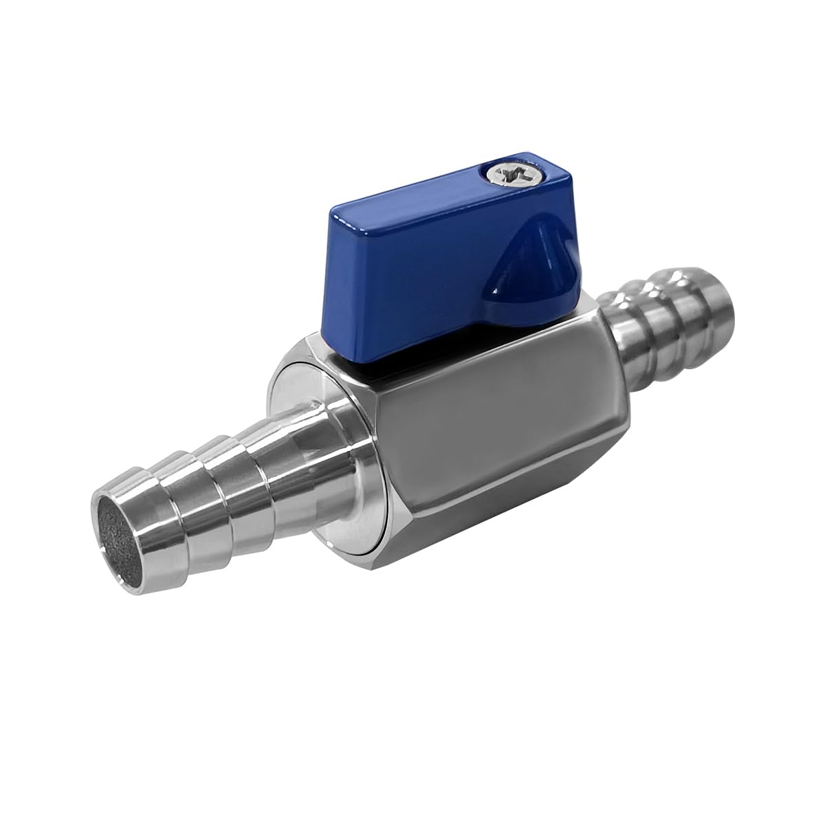 Beduan 5/8” Hose ID Barb Ball Valve 304 Stainless Steel Mini Shut Off Valve for Water Gas Fuel Drip Irrigation and Aquariums