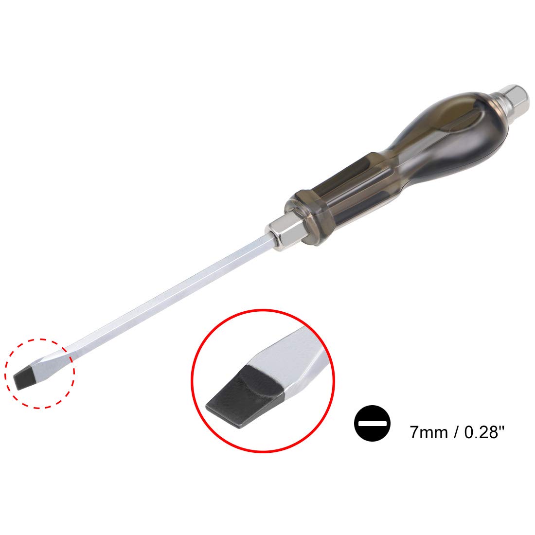 uxcell 7mm Slotted Impact Screwdriver, 6-Inch Keystone Demolition Driver Magnetic, 2 Pack