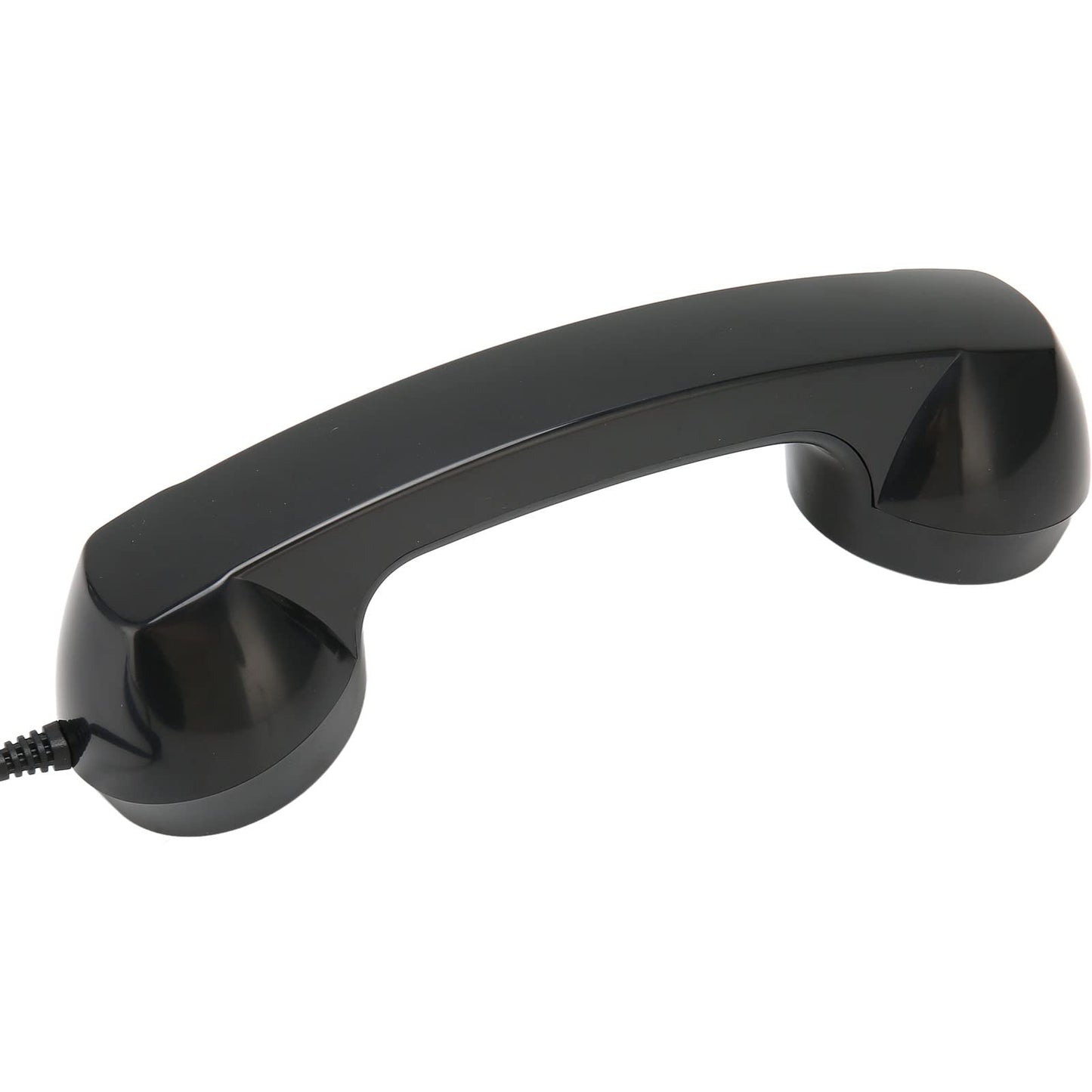 3.5mm Retro Telephone Handset, Cell Phone Handset, Cell Phone Receiver Microphone Speaker, for Smartphones and Computers with 3.5mm Headphone Jack (Black)