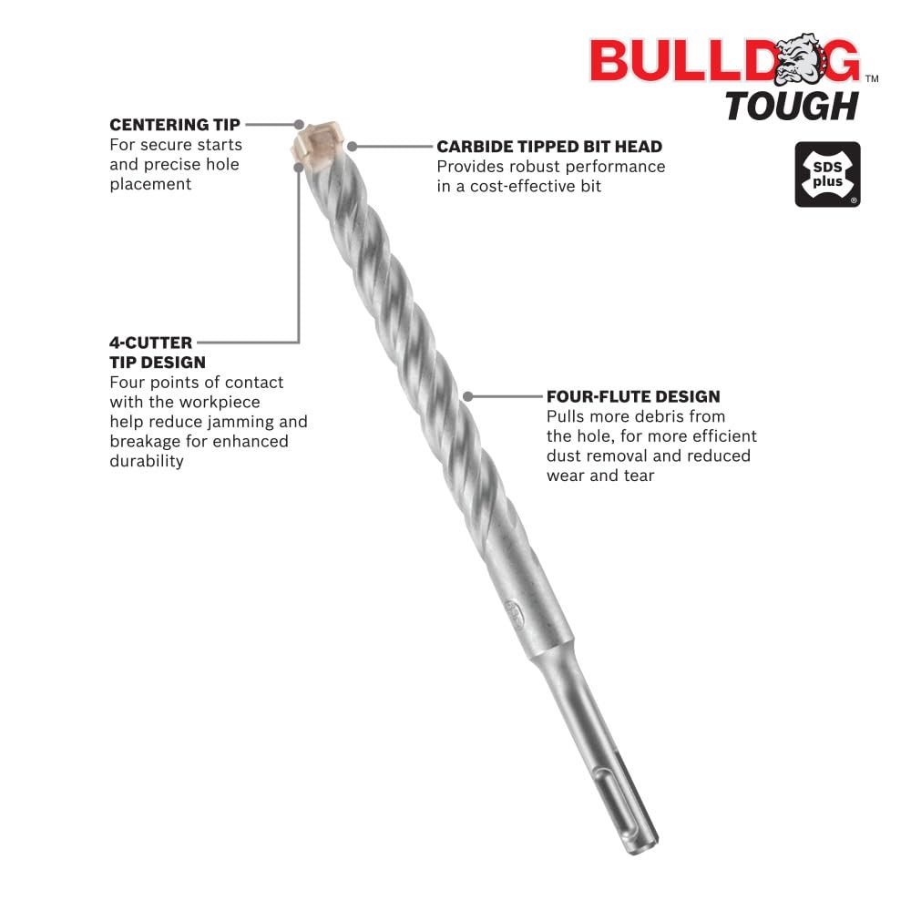 Bosch HC4C2122-3/4 in. x 8 in. SDS-Plus® Bulldog™ Tough Rotary Hammer Bit