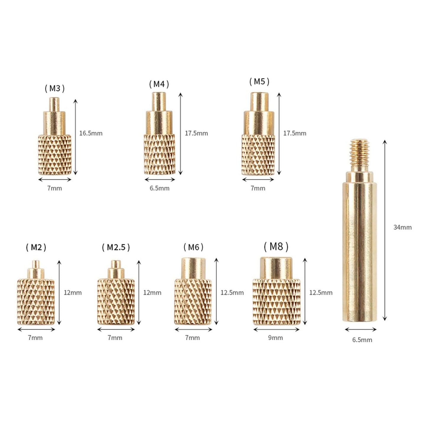 Brass Knurled Nut Inserts, Heat Set Insert Tool, Pine64 Adapter, for TS100, TS101, PTS200 Soldering Iron Head,Screw Design Nut Insert Kit with 2 Heating Head Adapters