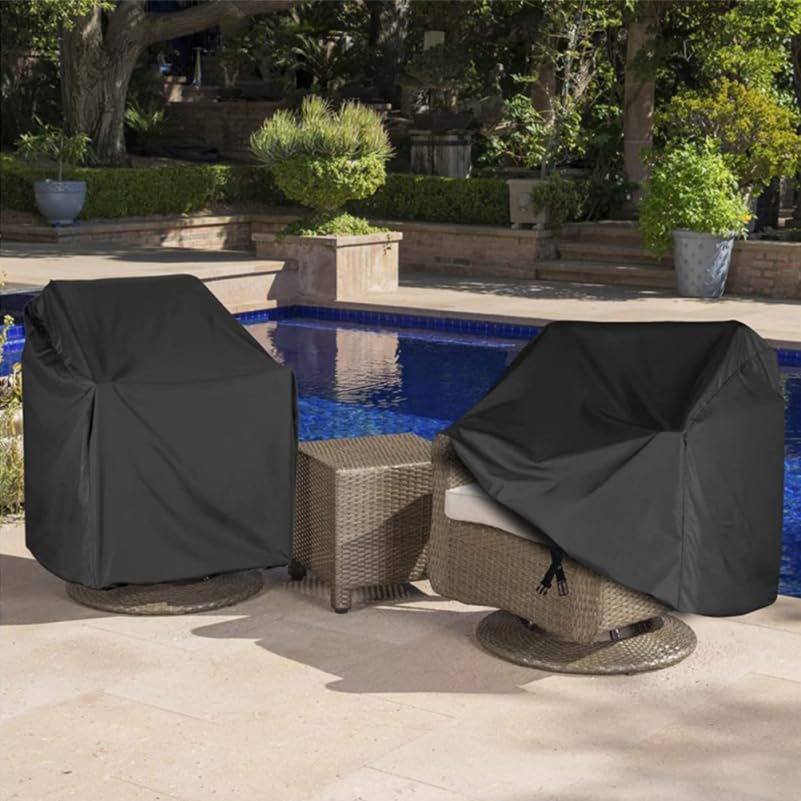 DECHOUS Outdoor Rocking Chair Cover Waterproof Heavy Duty Patio Chair Cover for Outdoor Patio Lawn Garden Furniture, 35.8x32.6x27.5 Inch