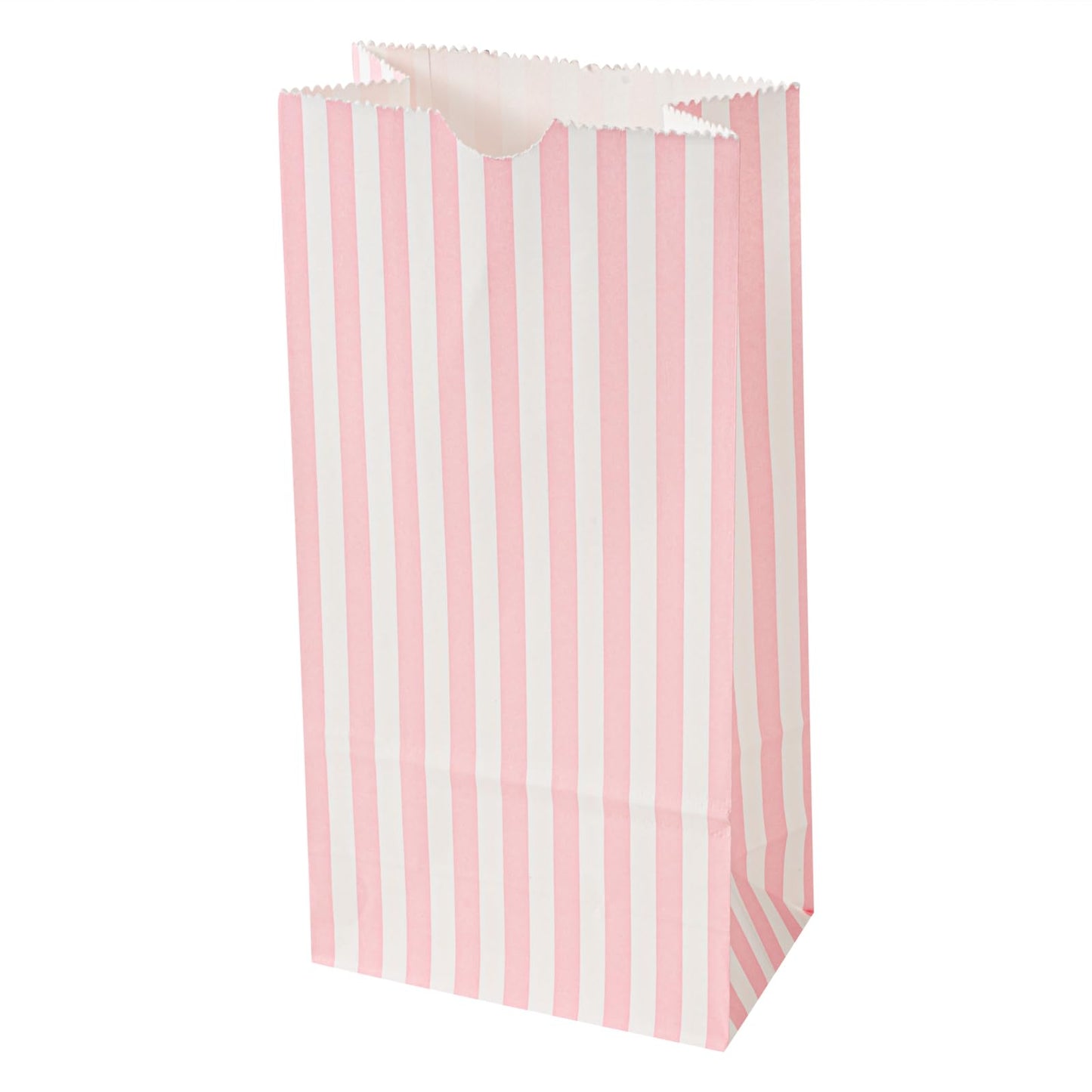Bag Tek 2 LB Disposable Lunch Bags, 100 Sturdy Take Out Bags - Flat Bottom, Great For Restaurants, Cafes, And Bakeries, Pink And White Paper Popcorn Bags, Versatile, For Grocery - Restaurantware