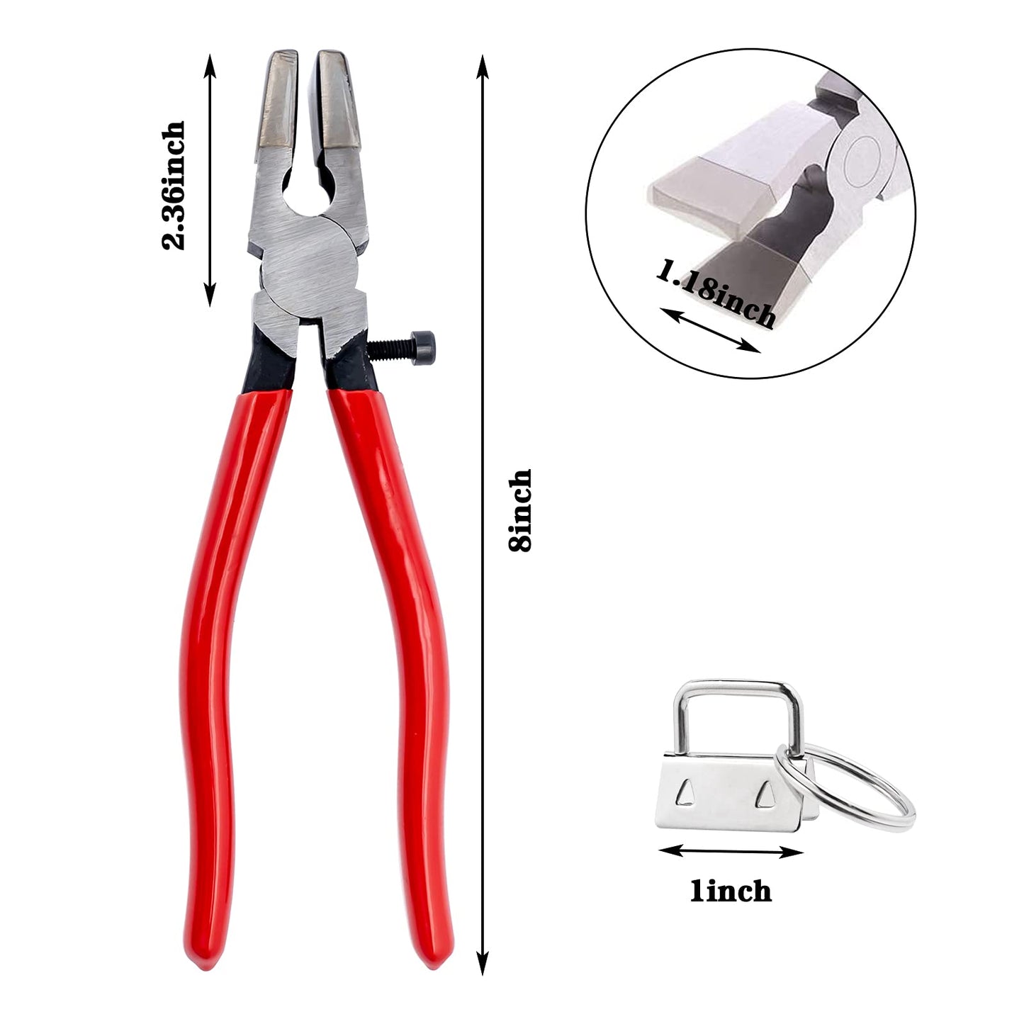 73 Sets 1" 25mm 6 Colors Keychain Fob Hardware and Pliers Tool Set, Lanyard Key Fob With Key Ring Wristlet Clamp Supplies