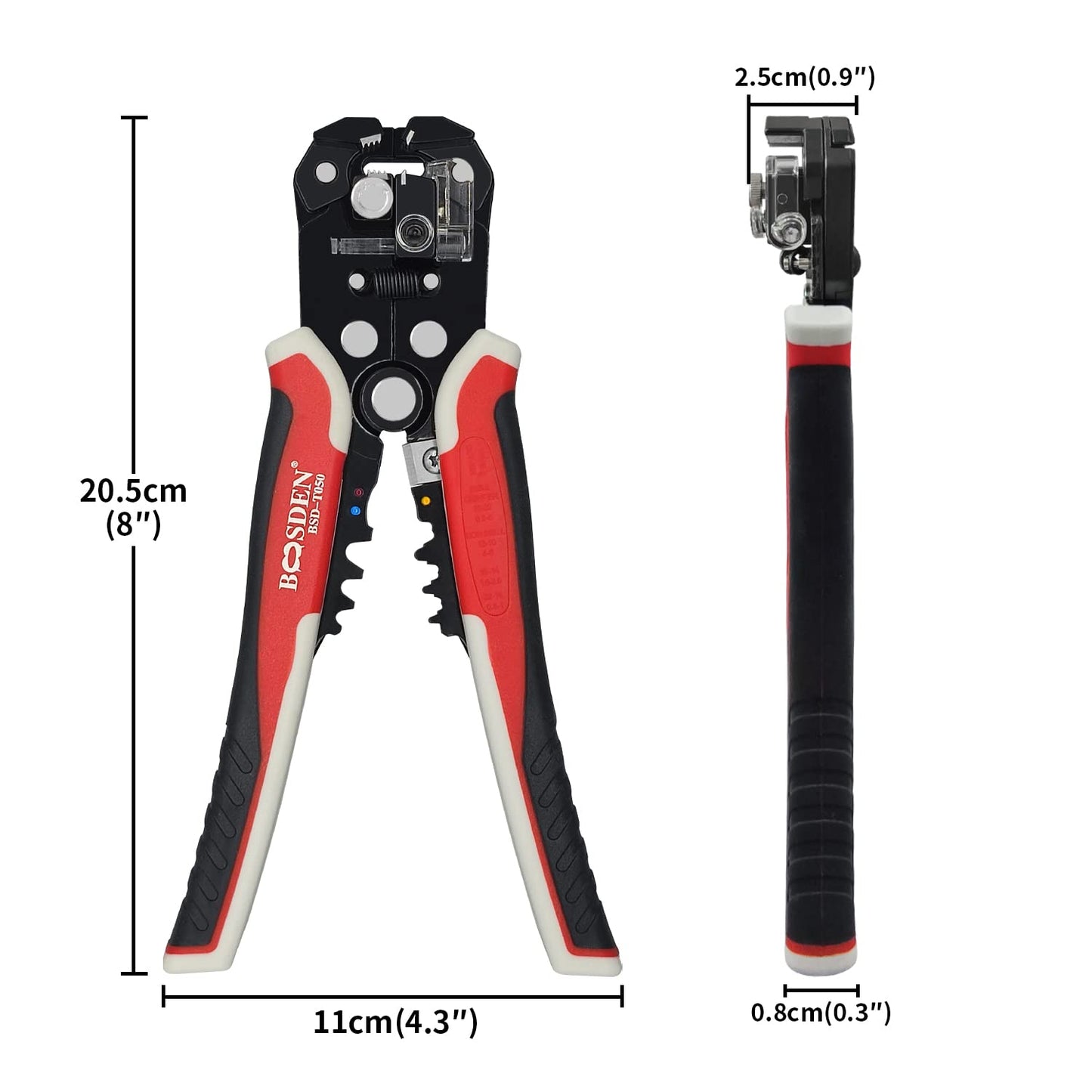 BOOSDEN Wire Stripper, Self Adjusting Universal Wire Stripper Tool, Automatic Wire Stripper and Crimping Tool, 3-in-1 Wire Stripper Pliers with Wire Cutter Crimper, 10-24 AWG Wire Strippers Electrical