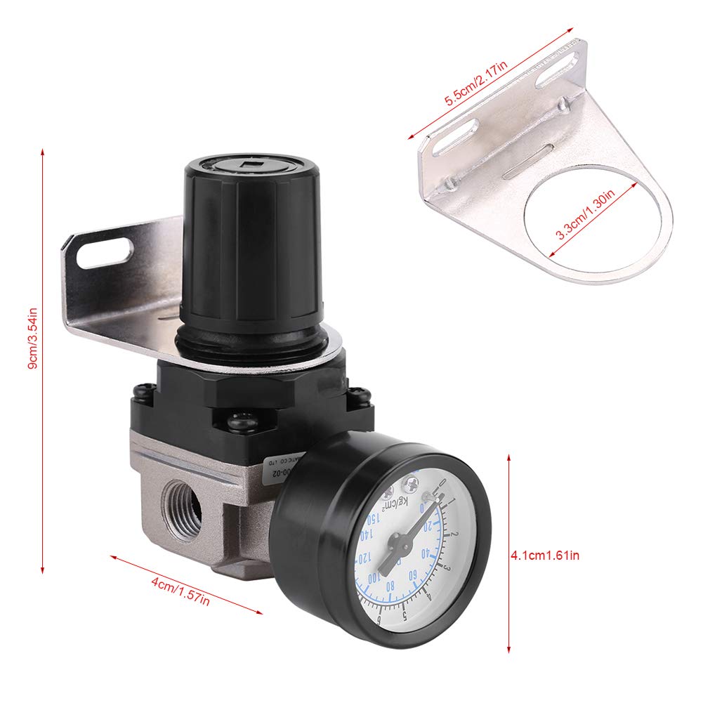 Pneumatic Regulator Adjustable Air Pressure Compressor Control Valve AR2000-02 Thread G1/4 Connection Oil-Water Separator Pressure Reducing Valve