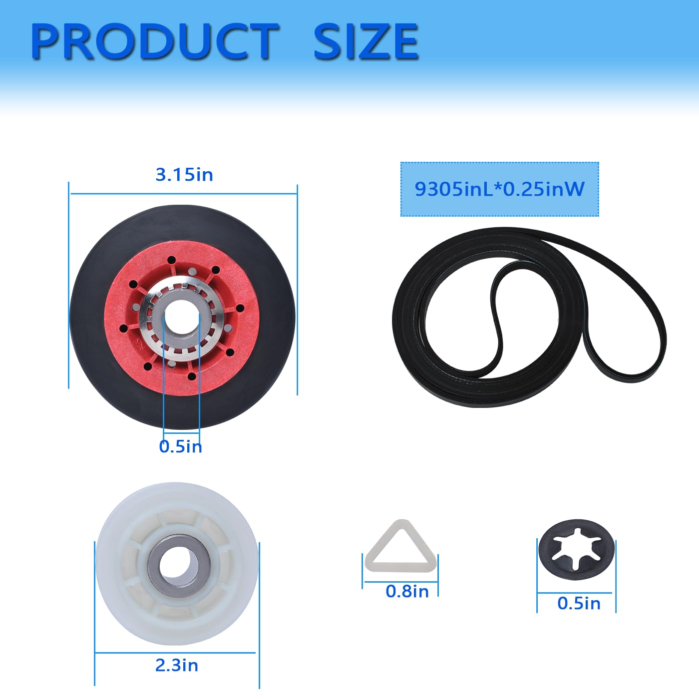 4392067 Dryer Repair Kit & W10837240 Dryer Idler Pulley (Plastic)