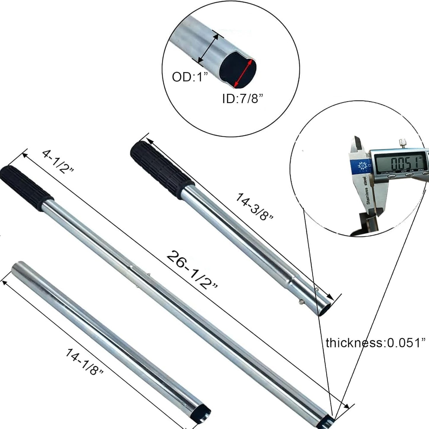 Poweka Safety Cover Installation and Removal Rod Tool for Inground Swimming Pools-Pool Cover Pole-26-1/2inch