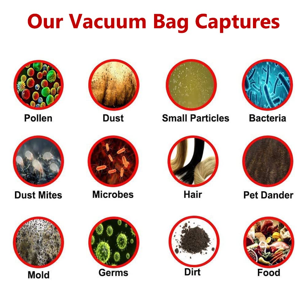 Vacuum Bags, 15Pcs Dust Bags AirClean 3D Efficiency Replacement Compatible with Miele FJM Vacuum Compact C2 Compact C1 Complete C1 S241 S290 S300i S500 S700 S4 S6 Series