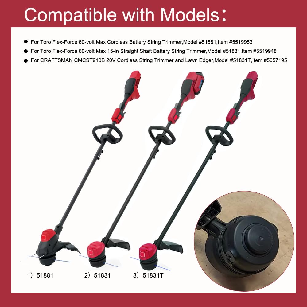 0.080-in x 30-ft Spooled Trimmer Line for Toro Model: 51831 51831T 51881 60V 13" & 15" Electric Brushless String Trimmer 51831