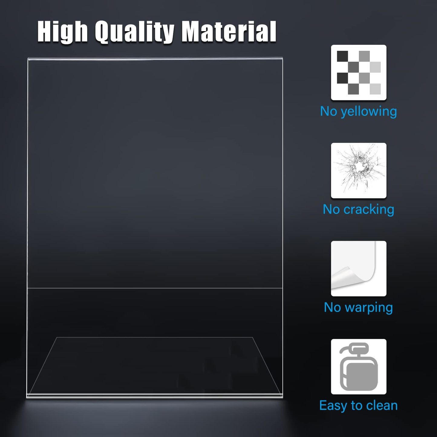 xydstay 6pack 8.5x11 Acrylic, L Shape Clear Plastic, Menu Holder, Unbreakable Table sign holder for Restaurant, Office, School, Store and Home Use