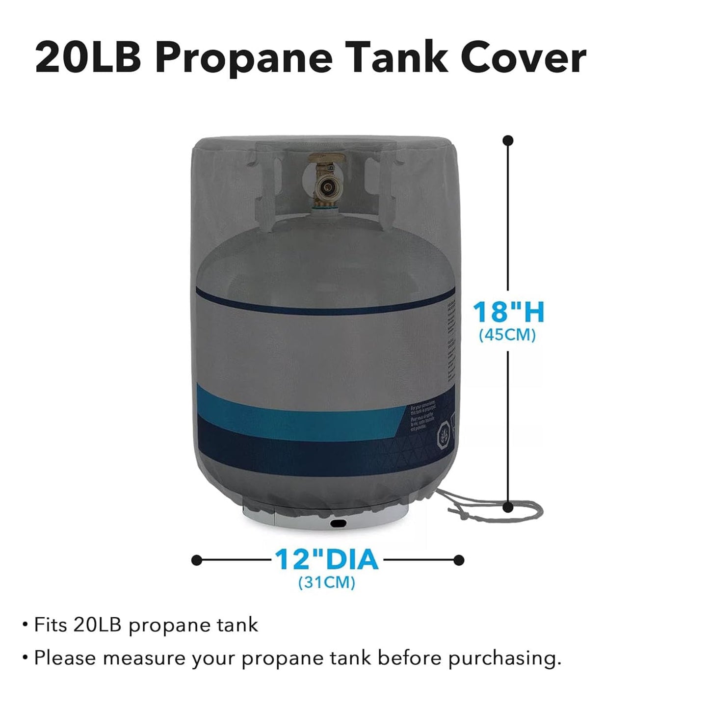 AEIMIAIDE Propane Tank Cover, Outdoor 420D Heavy Duty Waterproof Coversfor Standard 20lb Tank Cylinder, Waterproof and UV Resistant Gas Cylinder Cover, Traveling Camping Use
