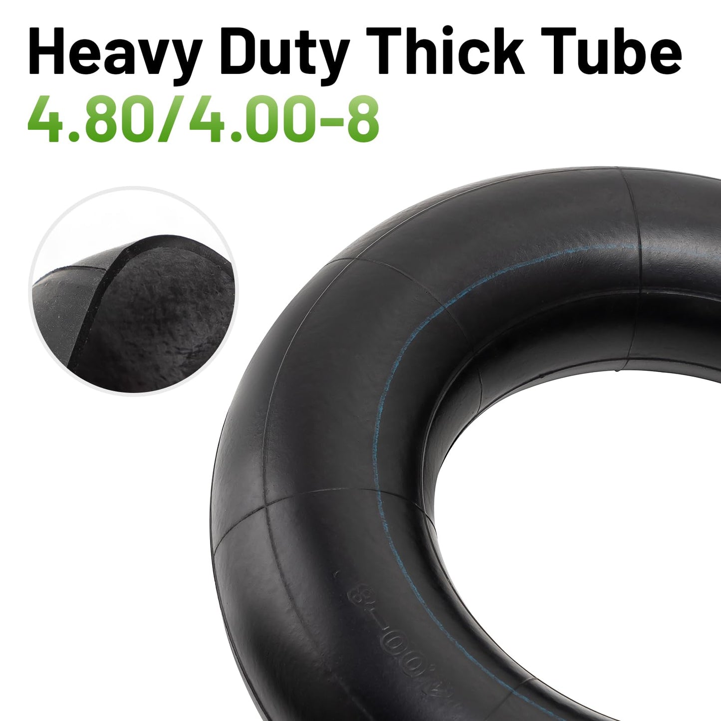 YeYouc Heavy Duty 4.80-8/4.00-8 Inch Replacement Tire Inner Tube, 4.80/4.00-8 Innertube with TR13 Straight Valve for Wheelbarrows, Mowers, wagons and More for 4.80-8 4.00-8 480/400-8 Tires Pack of 2